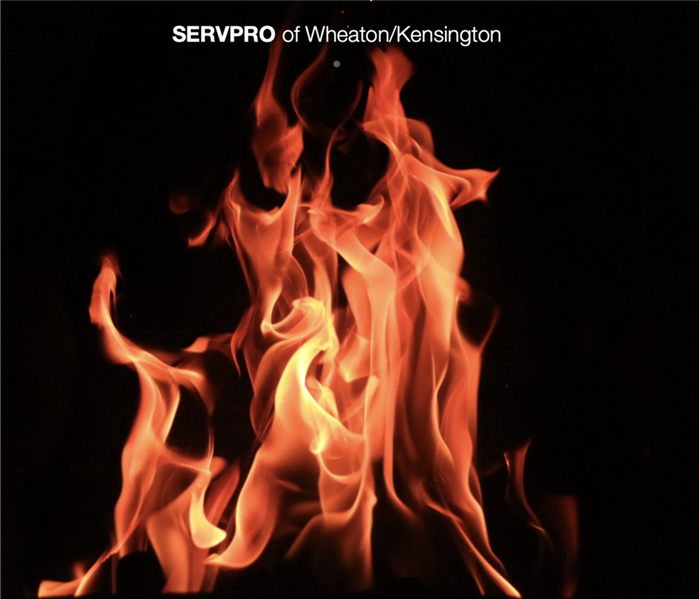 Fire flames beneath the SERVPRO logo